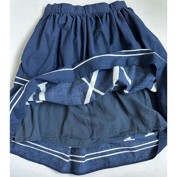 Modcloth Circle Skirt Roman Numeral Full Navy Women’s Size Small Cotton Zip - Picture 10 of 10